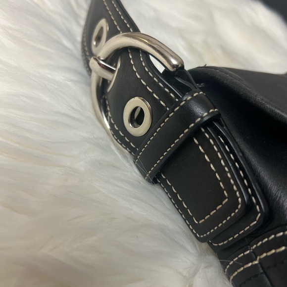 Coach Black Leather Soho Shoulder Bag with Silver Accents# F10188 - Picture 3 of 12
